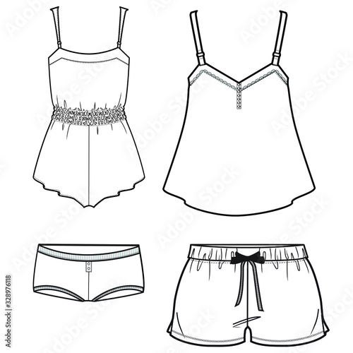 sleepwear vector isolated template illustration