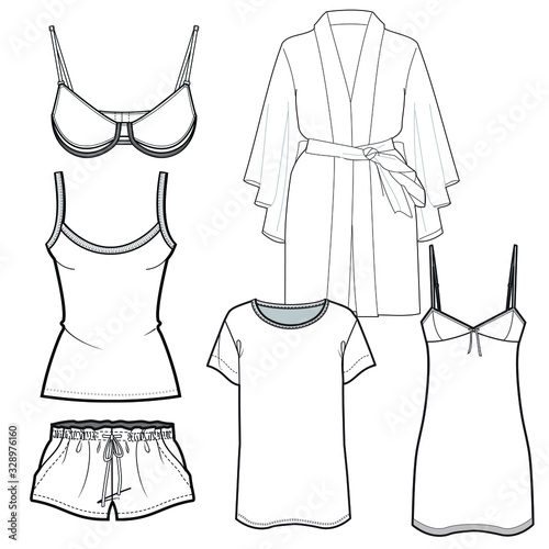 sleepwear vector isolated template illustration