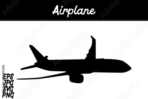 vector illustration of an silhouette airplane