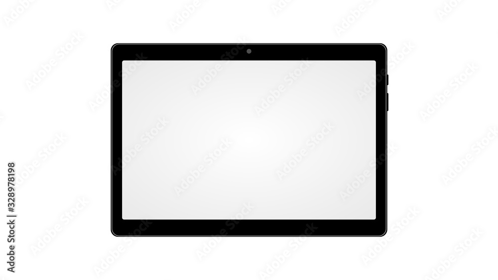 Tablet computer horizontal mockup. front view. Vector illustration Tablet computer horizontal mockup. front view. Vector illustration
