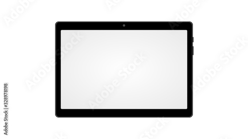 Tablet computer horizontal mockup. front view. Vector illustration