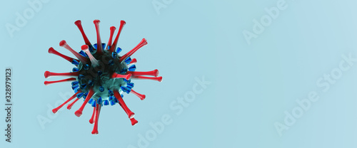 Virus 3D illustration on clean Background photo