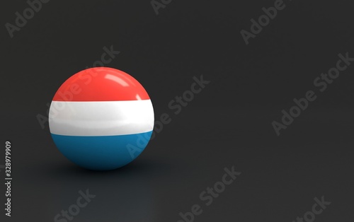 flag. 3d render of international flagball. luxemburg flag.