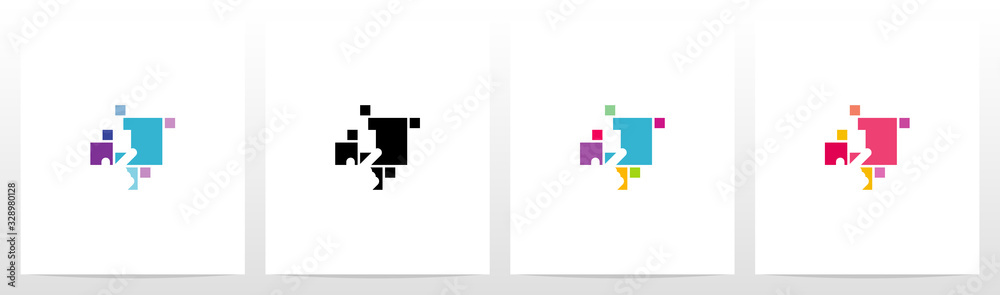 Obraz premium Finger On Button As A Letter Logo Design J