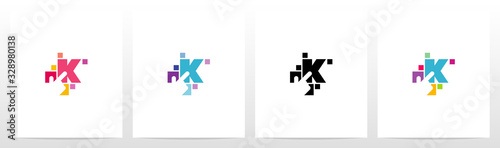 Finger On Button As A Letter Logo Design K