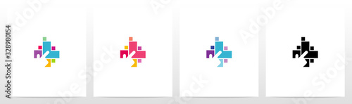 Finger On Button As A Letter Logo Design L