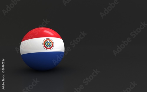 flag. 3d render of international flagball. paraguay flag.
