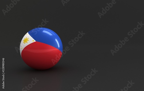 flag. 3d render of international flagball. philippines flag.