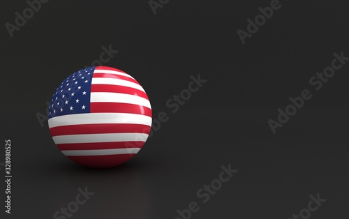 flag. 3d render of international flagball. us, united states flag. 