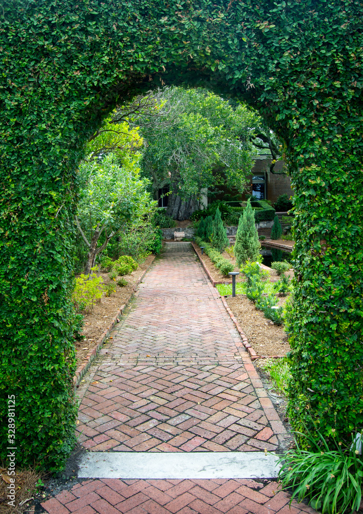 Garden arc covered in greenery Garden arc covered in greenery