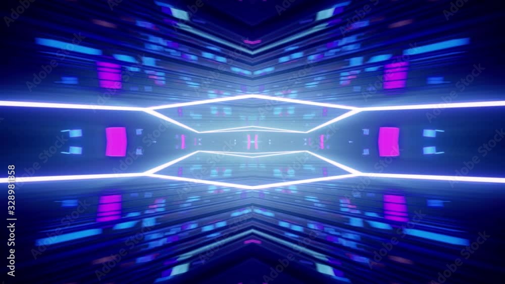 colorful neon kaleidoscope style 3d render animation