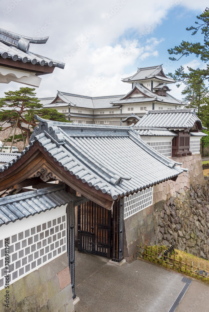 Historical landmark Kanazawa Castle in Kanazawa city, Japan