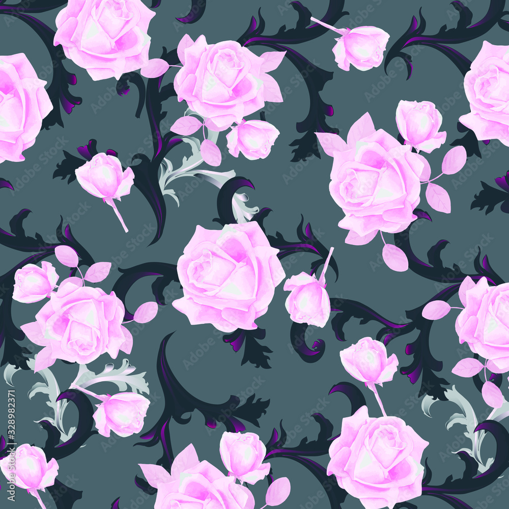 Vector illustration of a beautiful floral bouquet. Liberty style. fabric, covers, manufacturing, wallpapers, print, gift wrap.