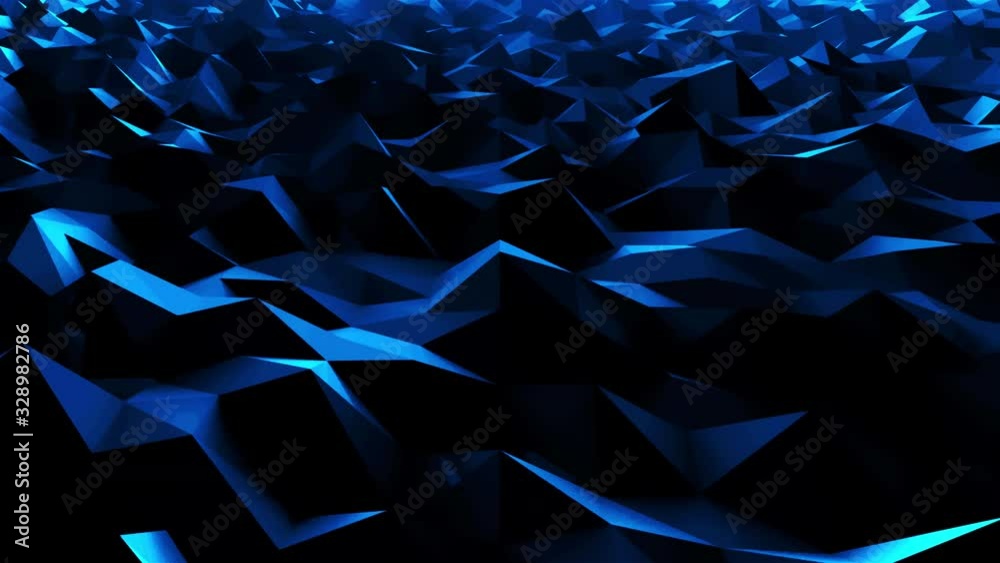 Simple low polygonal surface with edges, computer generated modern abstract background, 3d rendering