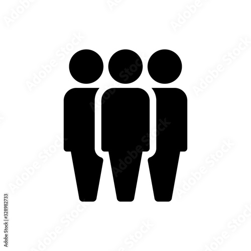 An abstract sign of multiple people. Isolated Vector Illustration