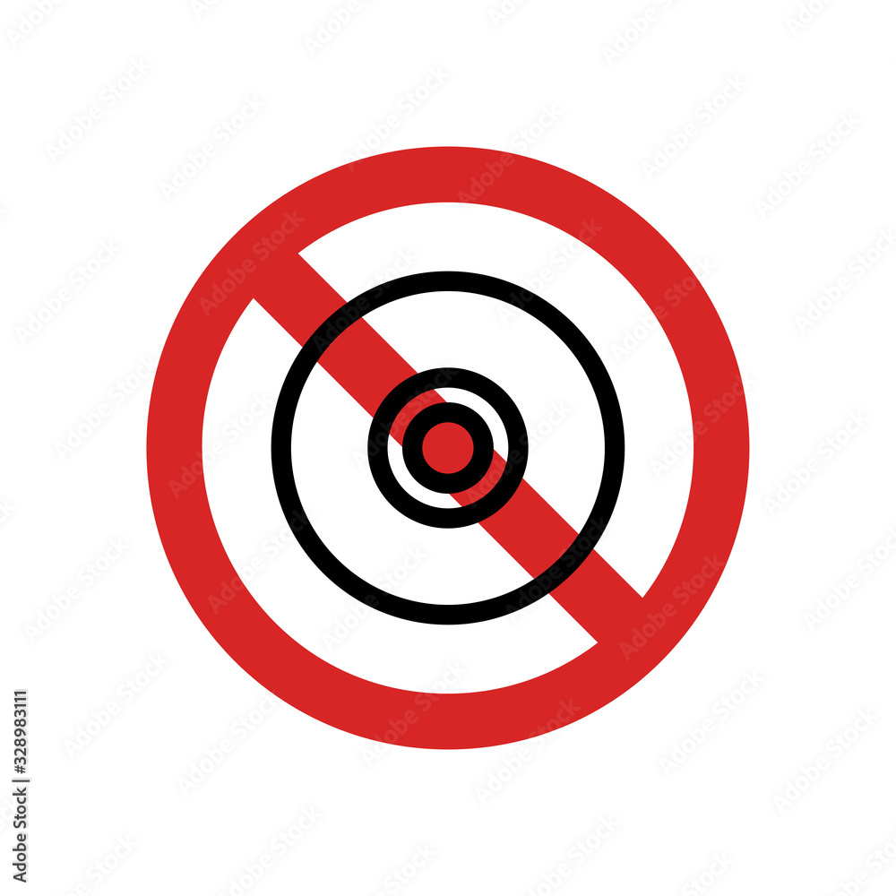 No Disc Allowed. Isolated Vector Illustration