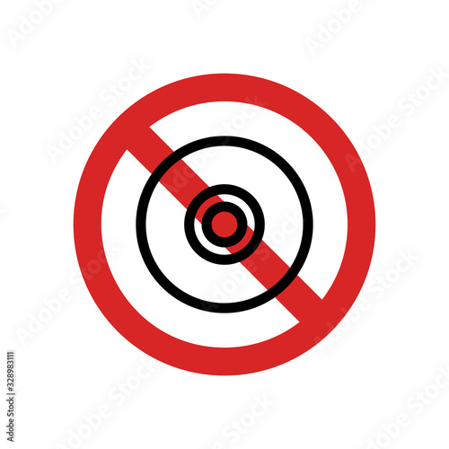 No Disc Allowed. Isolated Vector Illustration