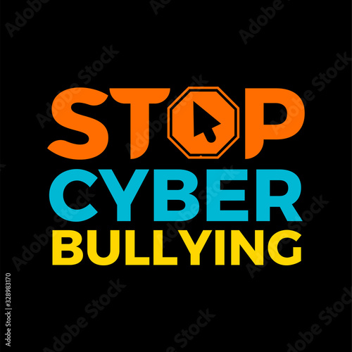 Stop Cyber Bullying. Isolated Vector Illustration