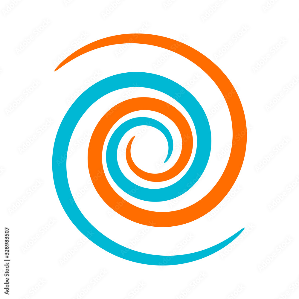 abstract sign of whirlwind. Orange and blue. Vector Illustration abstract sign of whirlwind. Orange and blue. Vector Illustration
