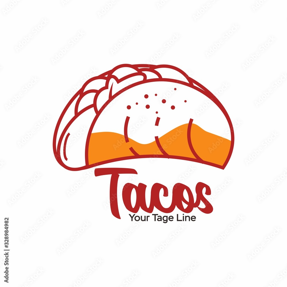 Taco logo, Mexican fast food snack vector spicy taco, icon, simple, template vector illustration Taco logo, Mexican fast food snack vector spicy taco, icon, simple, template vector illustration