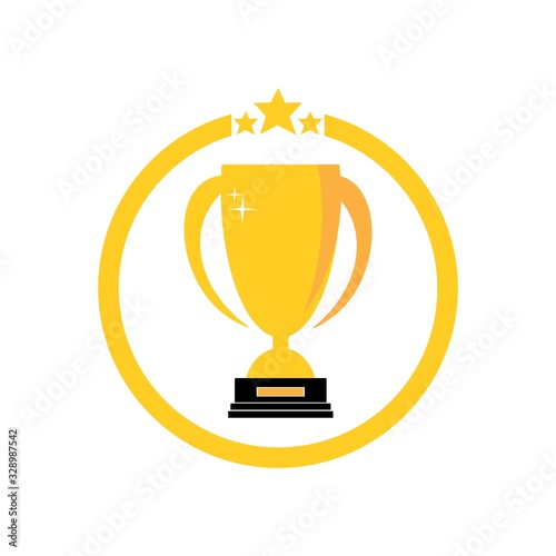 trophy illustration logo vector