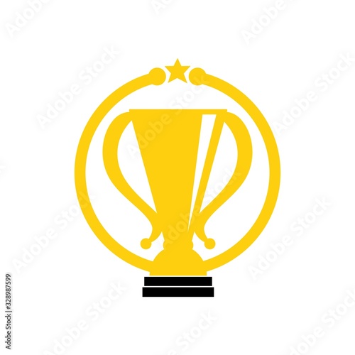 trophy illustration logo vector