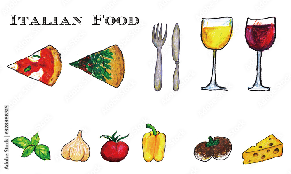  イタリアン料理のイラスト – #イタリア フランスの人気イラストやマンガ – PJAK Bildidee 