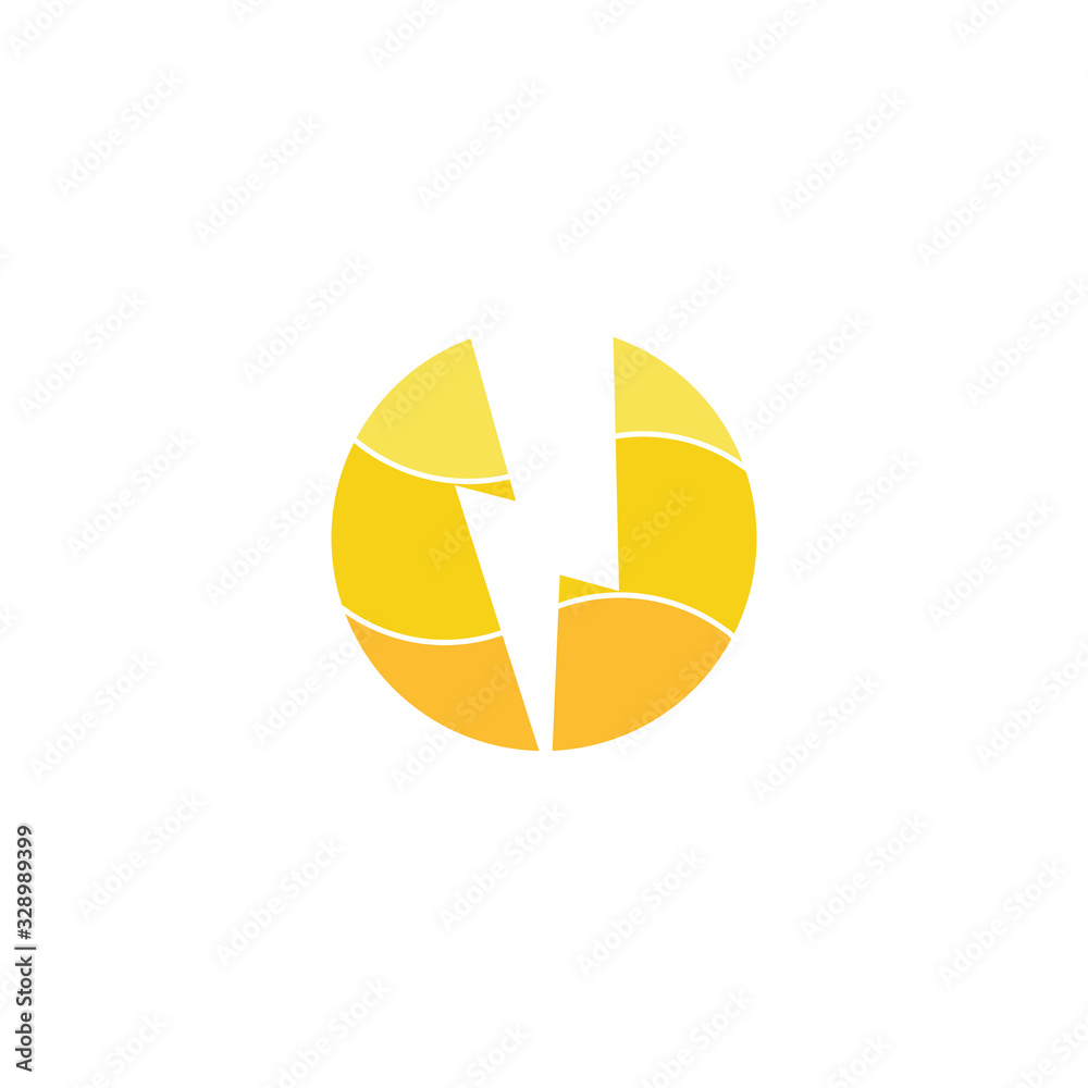 motion thunder shape negative space circle symbol logo vector motion thunder shape negative space circle symbol logo vector