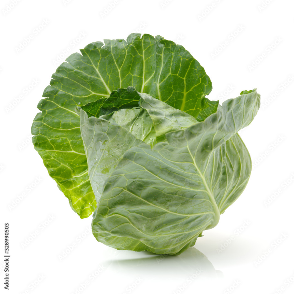 Green cabbage isolated on white background Green cabbage isolated on white background
