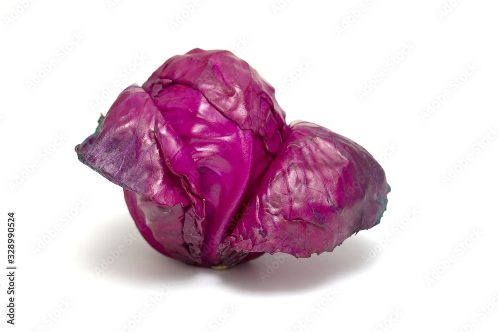 Purple cabbage on an isolated white background. Purple cabbage on an isolated white background.