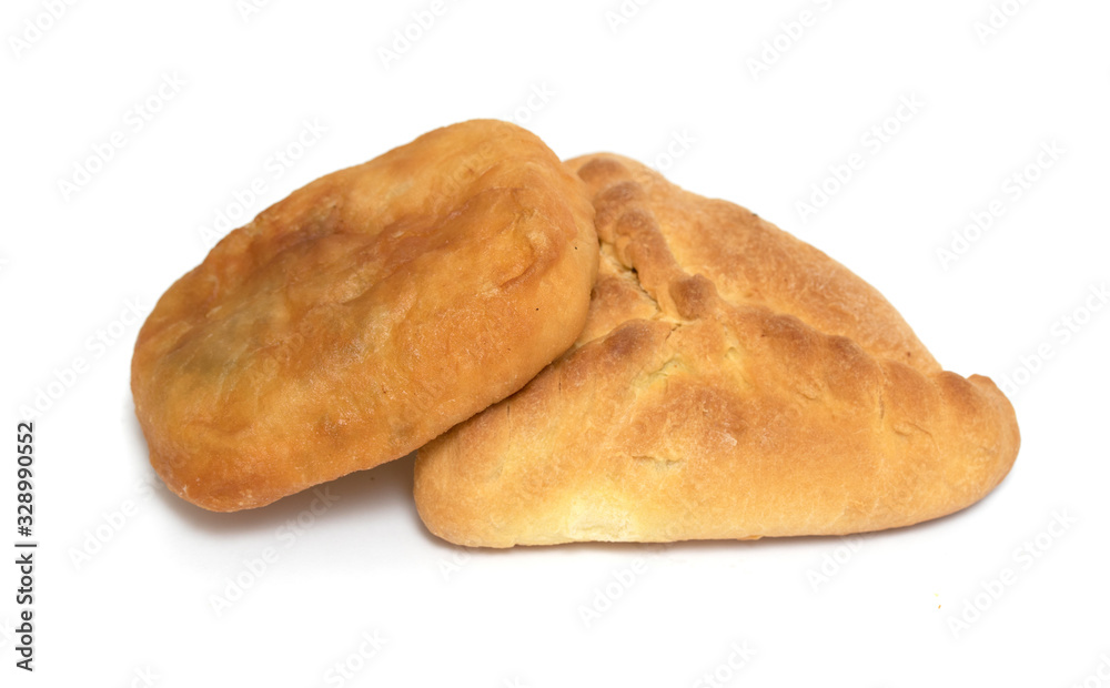 Fried pies isolated on a white background.