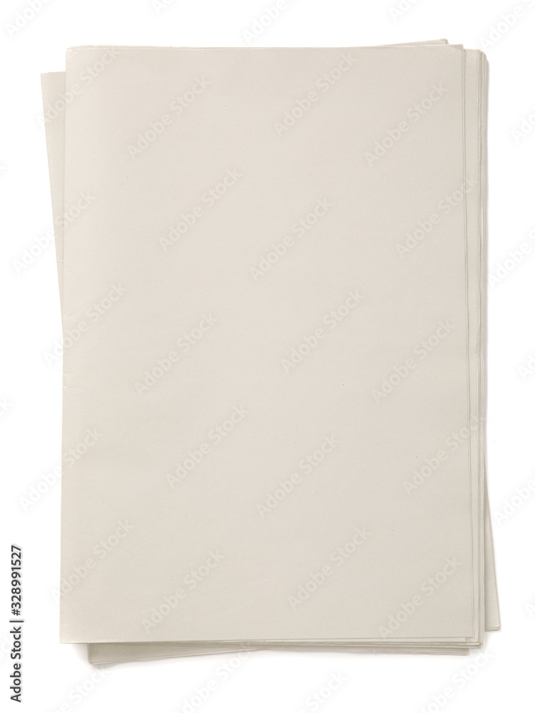 Blank Daily Newspaper isolated on white background, Daily Newspaper mock-up concept
