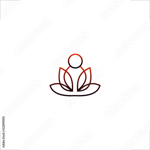 meditation logo yoga design lotus flower