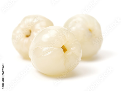 Lychee fruit. Fresh lychees fruit in isolated on white background 