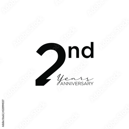 2nd black logo with ribbon design number icon