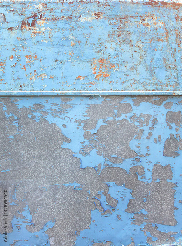 blue paint cracks on old iron