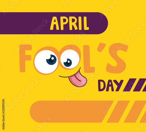 april fools day with crazy eyes vector illustration design