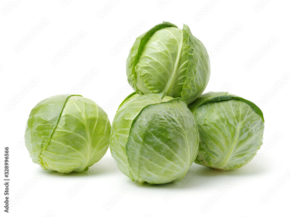 Green cabbage isolated on white background Green cabbage isolated on white background