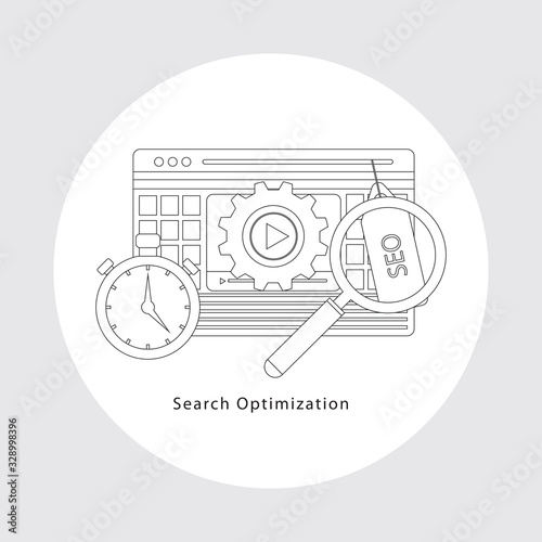 Landing page optimization flat design vector