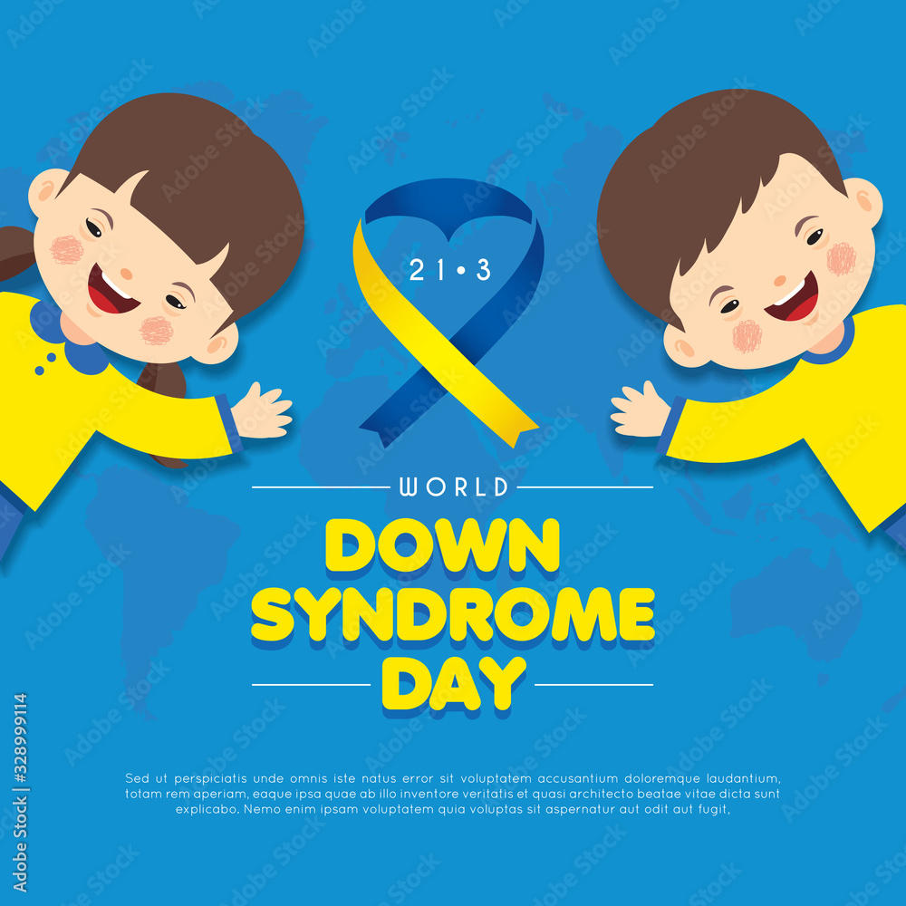 21 march - World Down Syndrome Day. Cartoon down syndrome children and world map. Down Syndrome Awareness vector illustration. Stock Vector | Adobe Stock 21 march - World Down Syndrome Day. Cartoon down syndrome children and world map. Down Syndrome Awareness vector illustration. Stock Vector | Adobe Stock