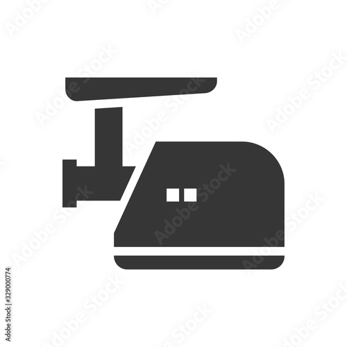 Meat grinder glyph single isolated vector icon. Kitchen appliances and electronics illustration on white background