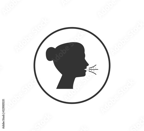 Common cold, cough, flu icon. Vector illustration, flat design.