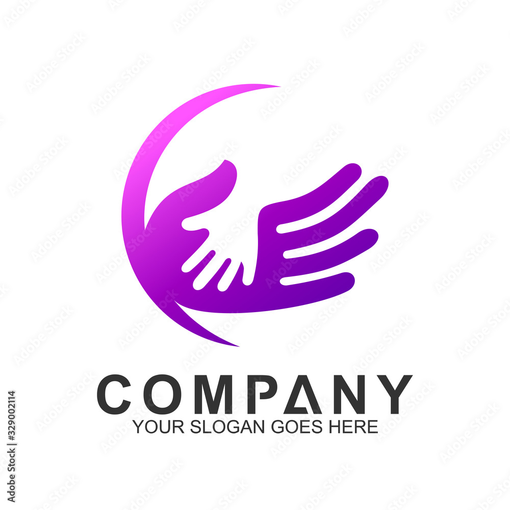 kids/baby care logo, hand care, parenting symbol, charity and adoption logo vector template kids/baby care logo, hand care, parenting symbol, charity and adoption logo vector template