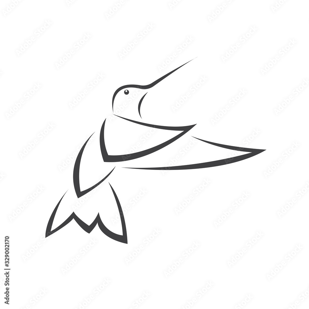 Vector image hummingbird design on white background. icon symbol ...