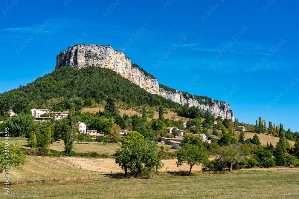 Plain de Baix with Vellan rock in Vercors, French Alps, France