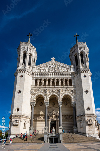 The Basilica of Notre-Dame of Fourviere in Lyon, France, Europe
