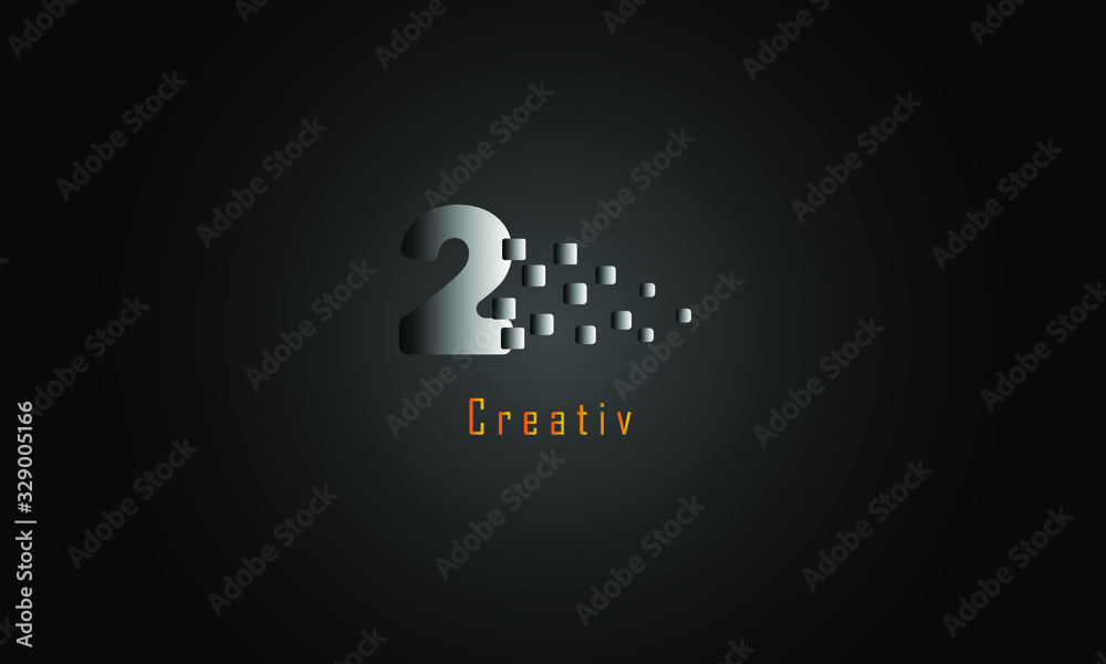 Abstract numbers logo | Free Vector. NO 2 logo (Number one) Abstract numbers logo | Free Vector. NO 2 logo (Number one)
