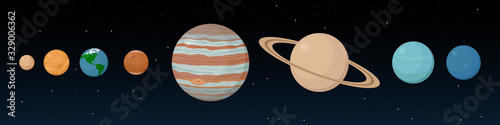 Solar system planets. Vector illustration.
