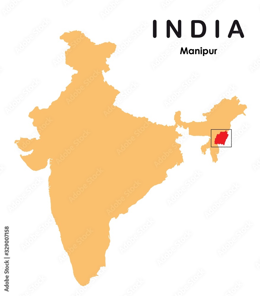 Obraz premium Manipur in India map