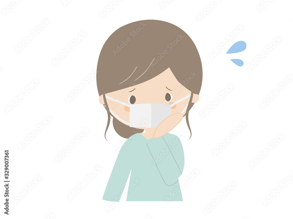 Worried woman wearing mask